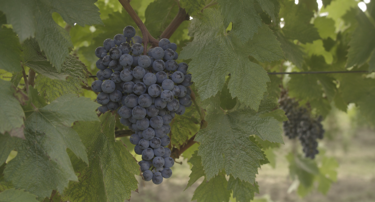 Cabernet sauvignon bunches ripening on the vine, cool-climate Western Australia