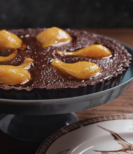 Dark Chocolate and Pear Tart