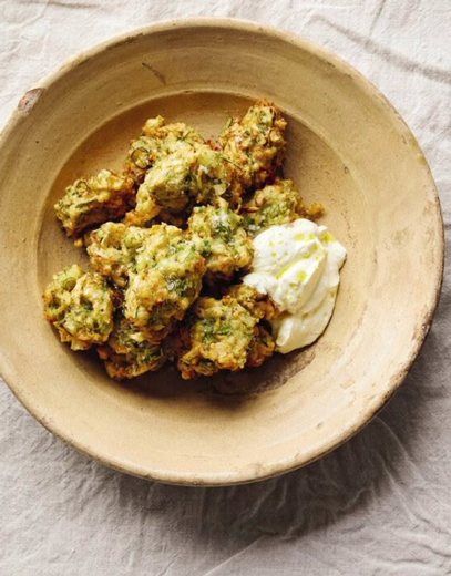 Greek Fennel Fritters with Lemon Yoghurt