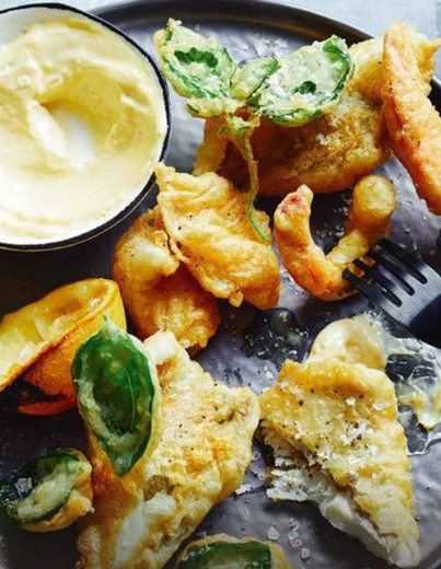 Seafood Fritto Misto with Lemon Aioli