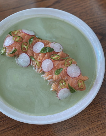 Salmon Crudo with Basil, Lime & Coconut