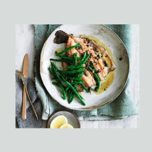 Trout with brown butter, capers and garlic