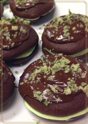 Chocolate Basil Whoopie Pies