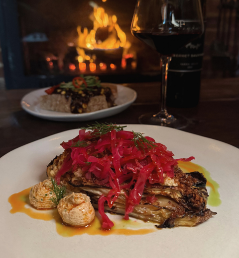 Samson's Paddock: Roasted Cabbage with Herb Yoghurt Sauce