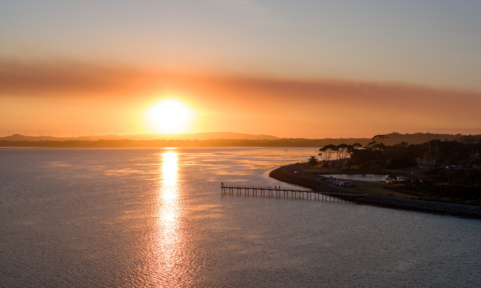 Sunset with jetty in the foreground