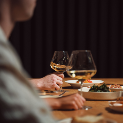 Glass of Chardonnay being swirled