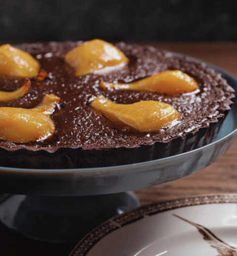 Dark Chocolate and Pear Tart