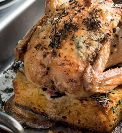 Rich Roast Chicken with Chicken Bread
