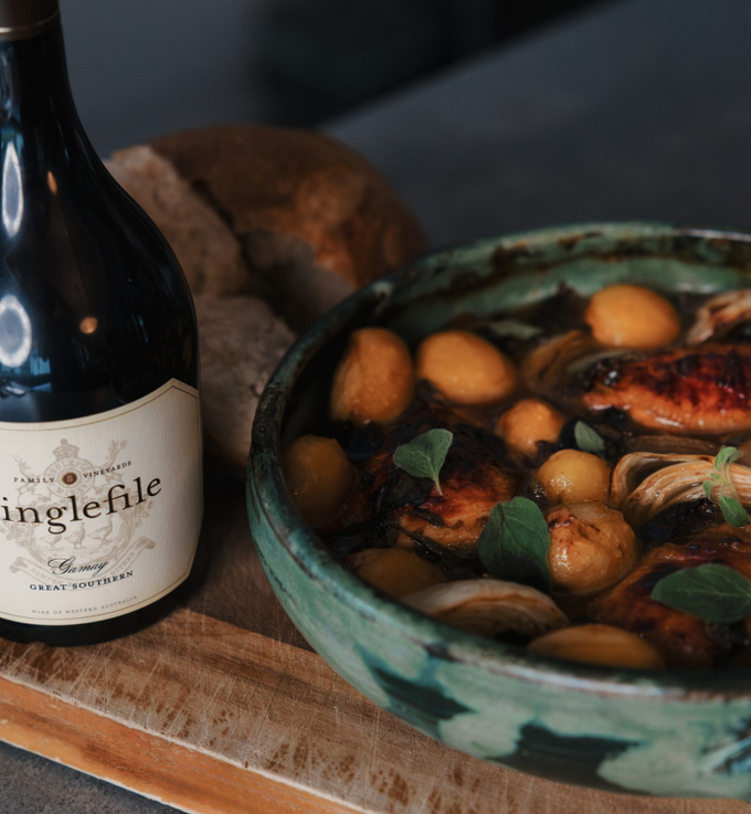 Chicken with Potato, Prune & Pomegranate Molasses