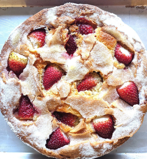French Strawberry Dessert Cake