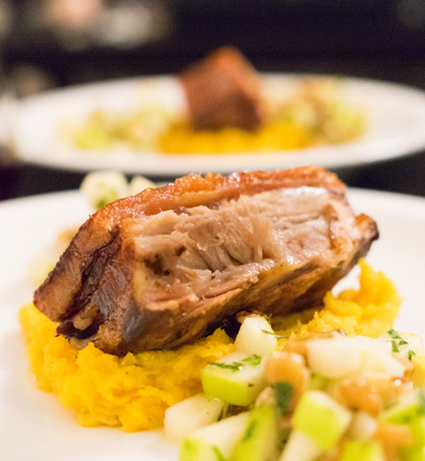 Roasted Pork Belly with Butternut Squash