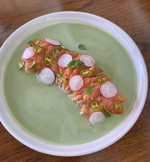 Salmon Crudo with Basil, Lime & Coconut