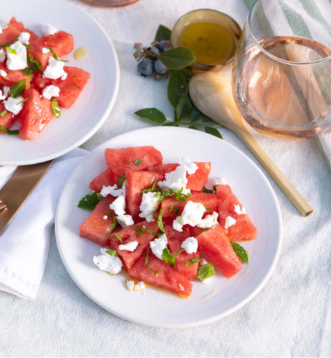 Watermelon Salad with Feta & Cucumber